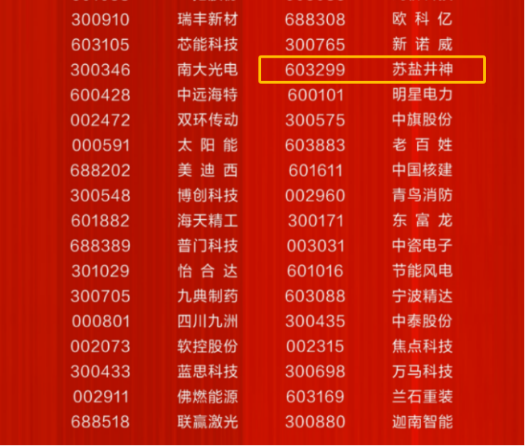 蘇鹽井神公司榮登“中國(guó)上市公司成長(zhǎng)百?gòu)?qiáng)”榜單